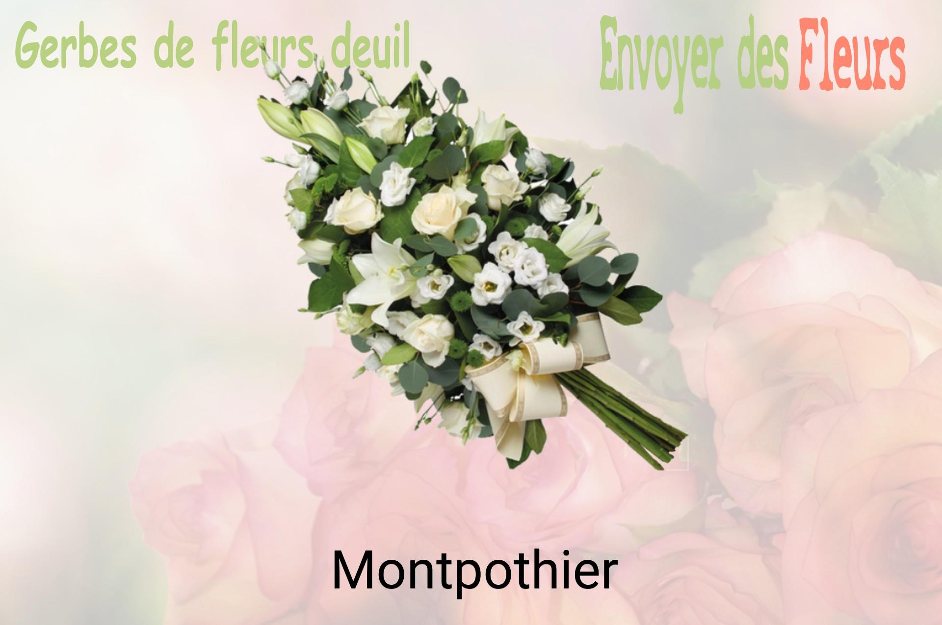 Gerbe de fleurs de deuil livrée à Montpothier